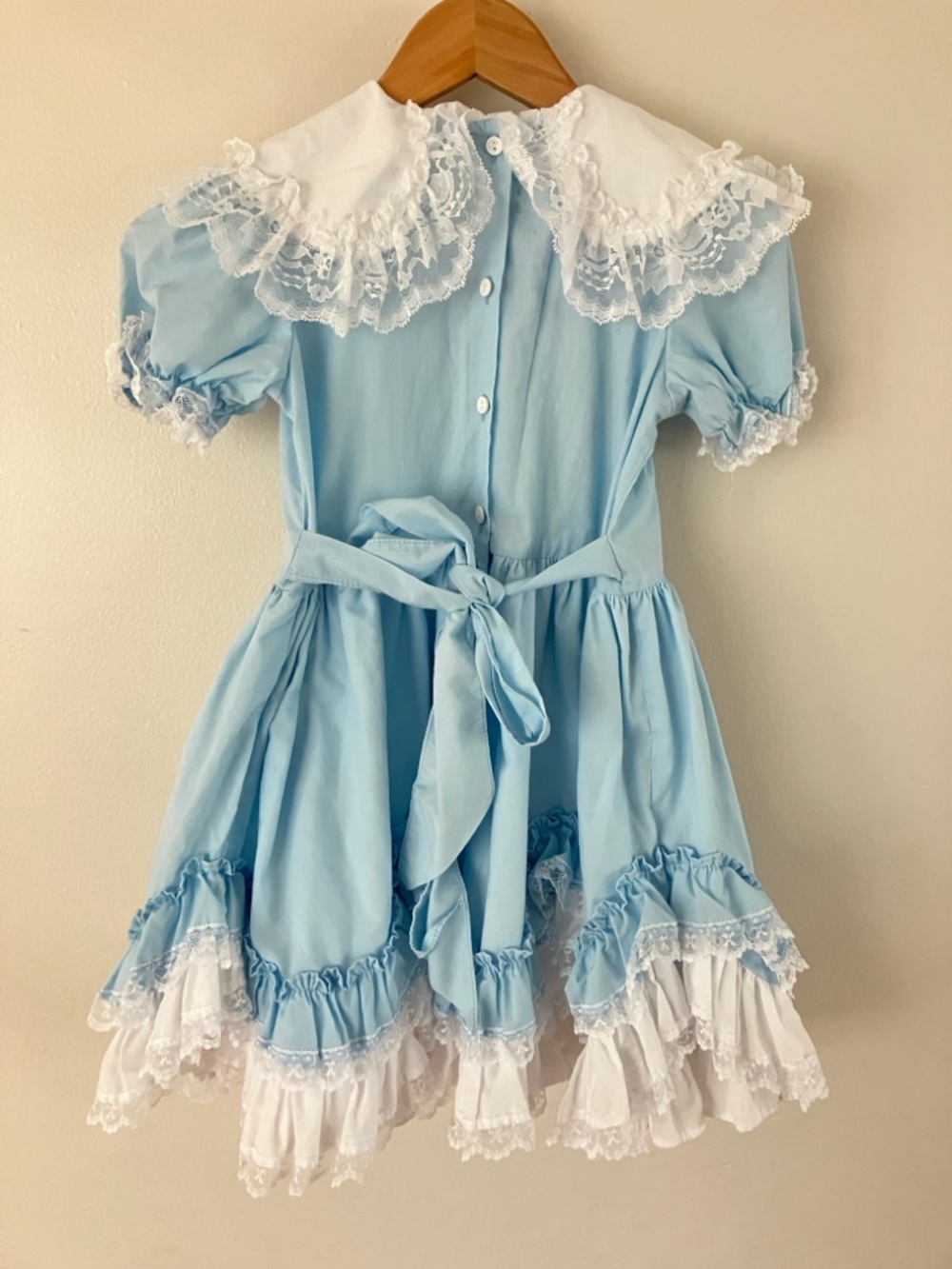 Lid'l Dolly's Girls 6x Southern Belle Light Blue Lace-Trim Dress - Picture 2 of 8